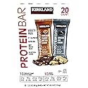 Kirkland Signature Protein Bar Variety Pack 20 Count Chocolate Peanut Butter Chunk & Cookies and Cream Gluten Free 21-22g of Protein 2g Sugar No
