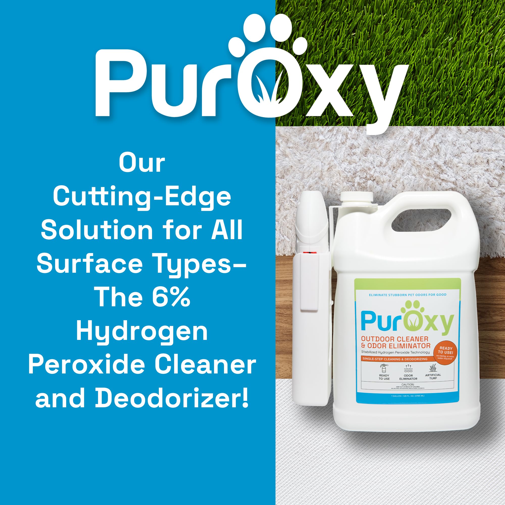 PurOxy Outdoor Cleaner & Pet Odor Eliminator with Power Sprayer
