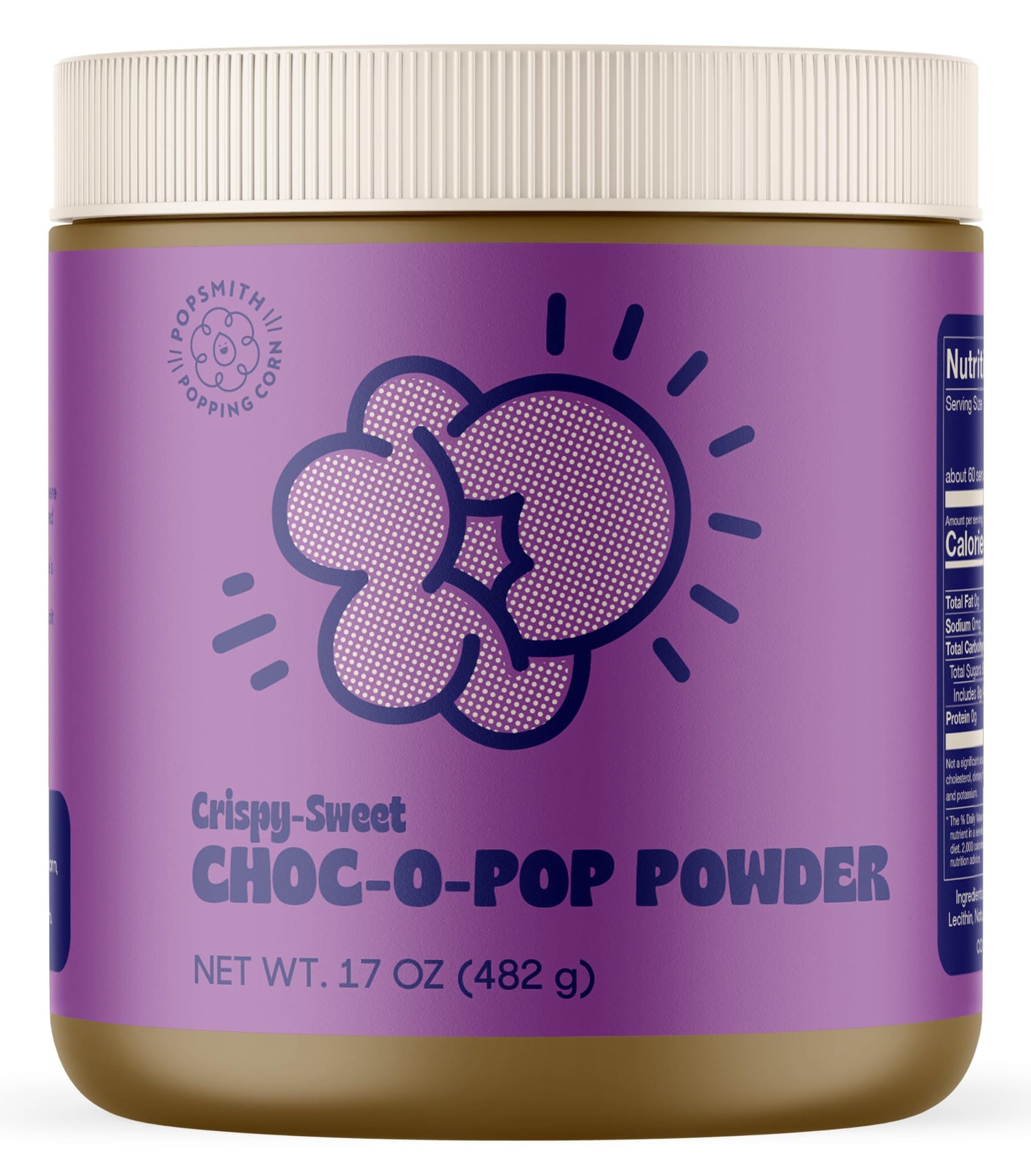 Popsmith Popcorn Chocolate Popcorn Seasoning - 17oz Jar - Chocolate Powder - Vegan and Gluten-Free - Seasoning Powder for Popcorn Made in USA