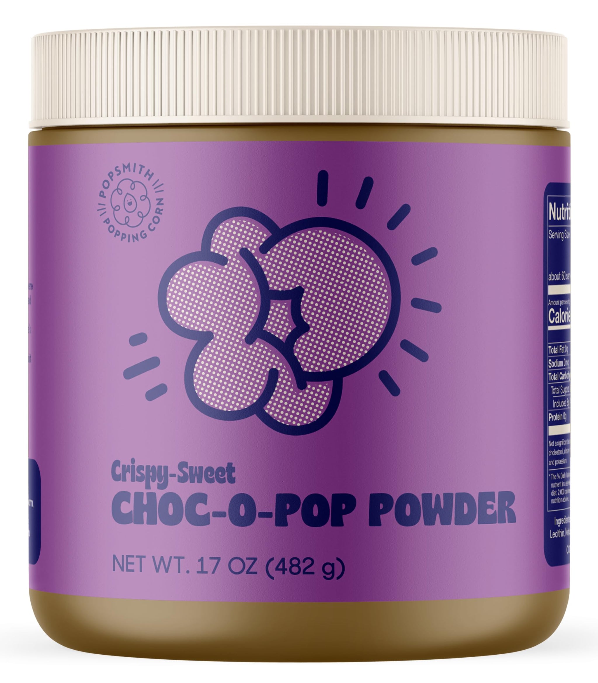Popsmith Popcorn Chocolate Popcorn Seasoning - 17oz Jar - Chocolate Powder - Vegan and Gluten-Free - Seasoning Powder for Popcorn Made in USA