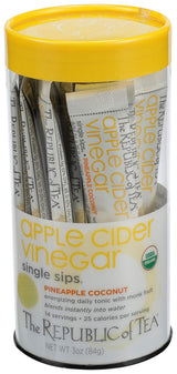 Republic Of Tea, Tea Acv Pineapple Coconut Single Sip Organic, 0.2 Ounce, 14 Count