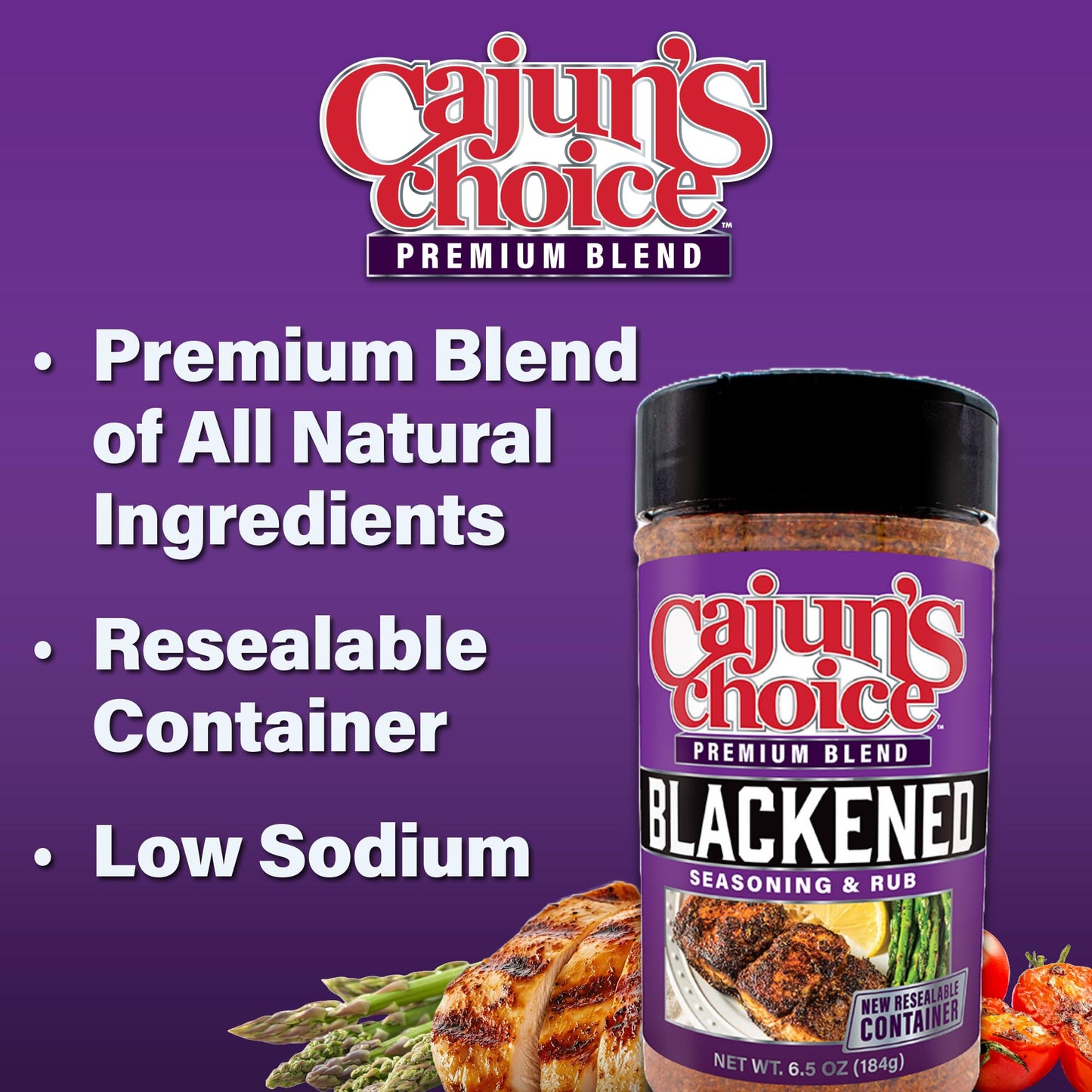 Blackened Seasoning 6.5 oz Shaker - Ideal for Grilling or Cooking Fish, Chicken, Wings, BBQ, Pork, Steak, Vegetables, Burgers, Salmon, Soups & More