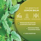 Worldwide Botanicals Organic Lemon Balm Tea, 25 Tea Bags - 50% more herbs with 2.25g per teabag - 100% Pure Lemon Balm Leaves, Kosher