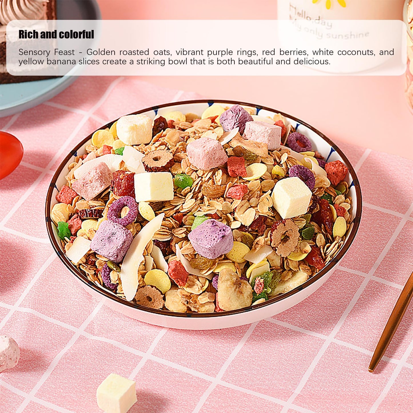 SIJIYUNLI-Yogurt Fruit Baked Cereal 400g/14.1oz Nutritional breakfast, low sugar, Congee?Dietary Fiber