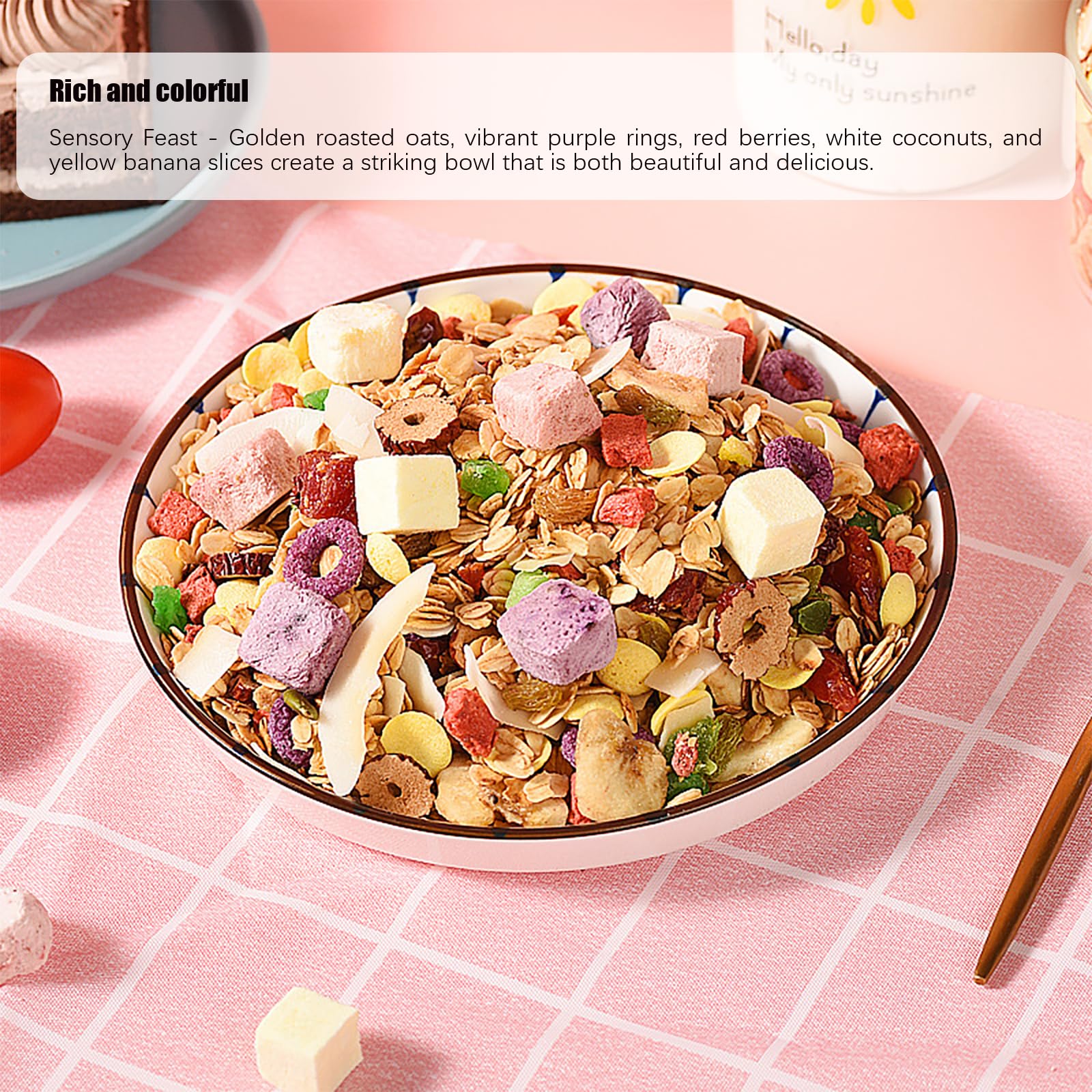 SIJIYUNLI-Yogurt Fruit Baked Cereal 400g/14.1oz Nutritional breakfast, low sugar, Congee?Dietary Fiber