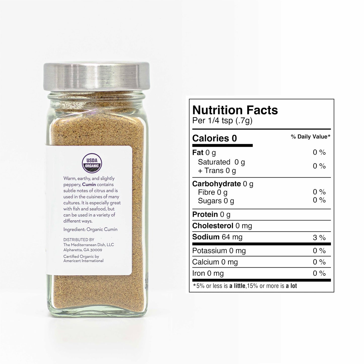 The Mediterranean Dish Cumin Ground Organic - Earthy, Aromatic, Bitter Spice for Cooking and Grilling - Gourmet Chef Essential - Mediterranean