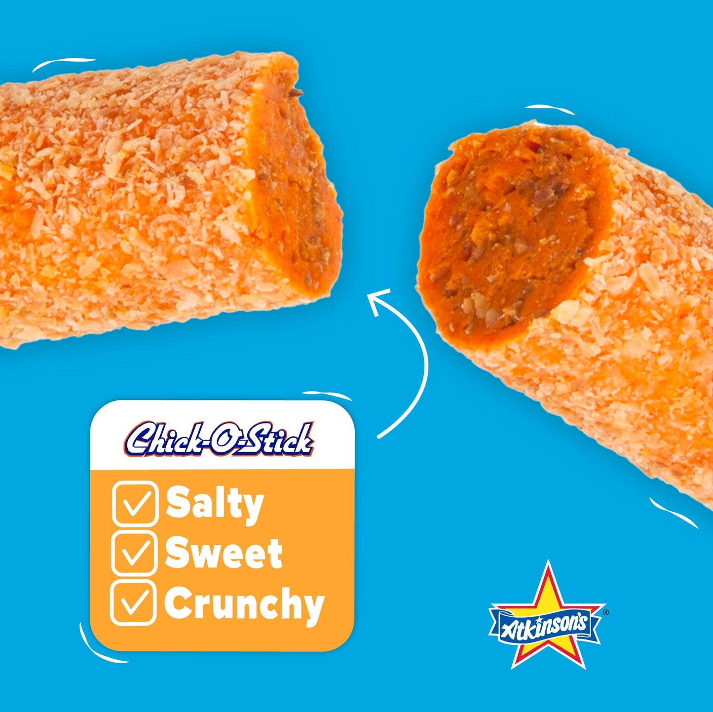 Atkinson's Chick-O-Stick Nuggets Peanut Butter Coconut Candy 4oz Peg Bag