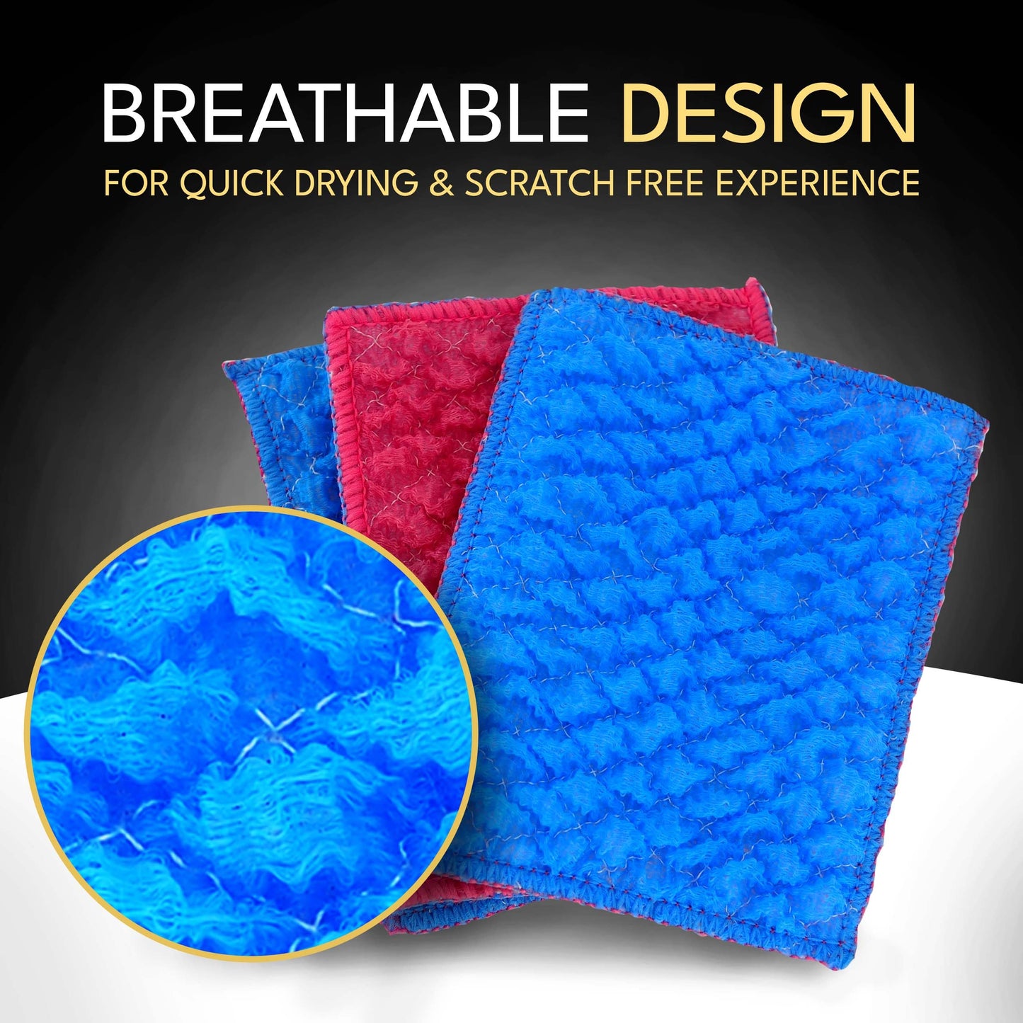 Durable Dish Cloth for Washing Dishes - Reusable Scouring Pad- Sponge Alternative for Non-Scratch Cleaning - for Dishes, Tiles, Floor and Other