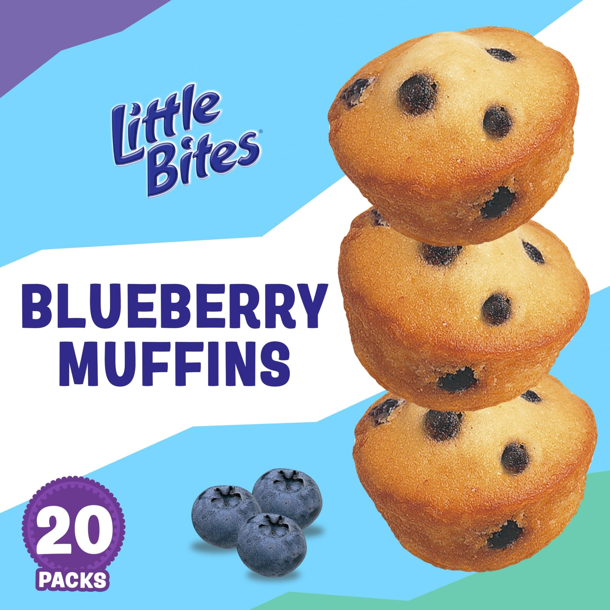 (Value Pack) Little Bites Blueberry Muffins, 20 individual packs, (1.5 oz each), Made with Real Blueberries Mini Muffins, 30 oz Multipack