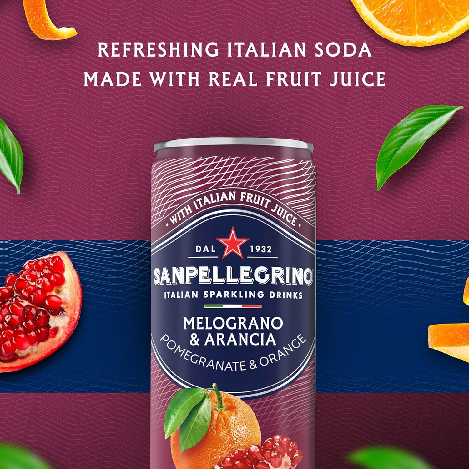 San Pellegrino Sparkling Water Variety Pack, 12 x 6.7 fl oz - 6 Pomegranate & 6 Prickly Pear, Refreshing Italian Carbonated Beverage