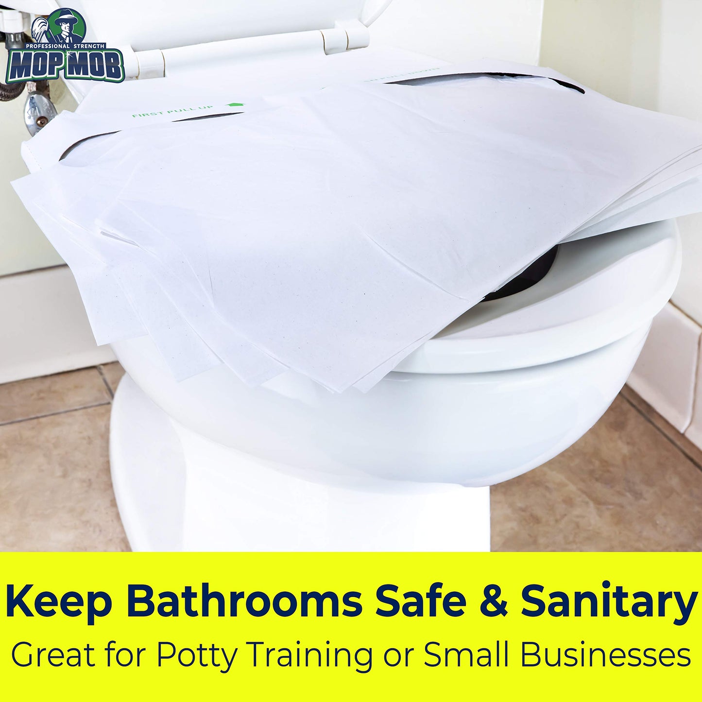 Biodegradable Half-Fold Toilet Seat Covers 500 Pk. Self-Flushing, Disposable Potty Papers Keep Toilets Clean and Family Healthy. Sanitary Paper Safety