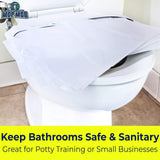Biodegradable Half-Fold Toilet Seat Covers 500 Pk. Self-Flushing, Disposable Potty Papers Keep Toilets Clean and Family Healthy. Sanitary Paper Safety