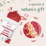 Sustainably US Grown, Organic Cranberry Juice Powder (Wild Cranberry Supplements Cold Pressed), 8 Ounce | Supports Urinary Tract Cleanse & Prostate