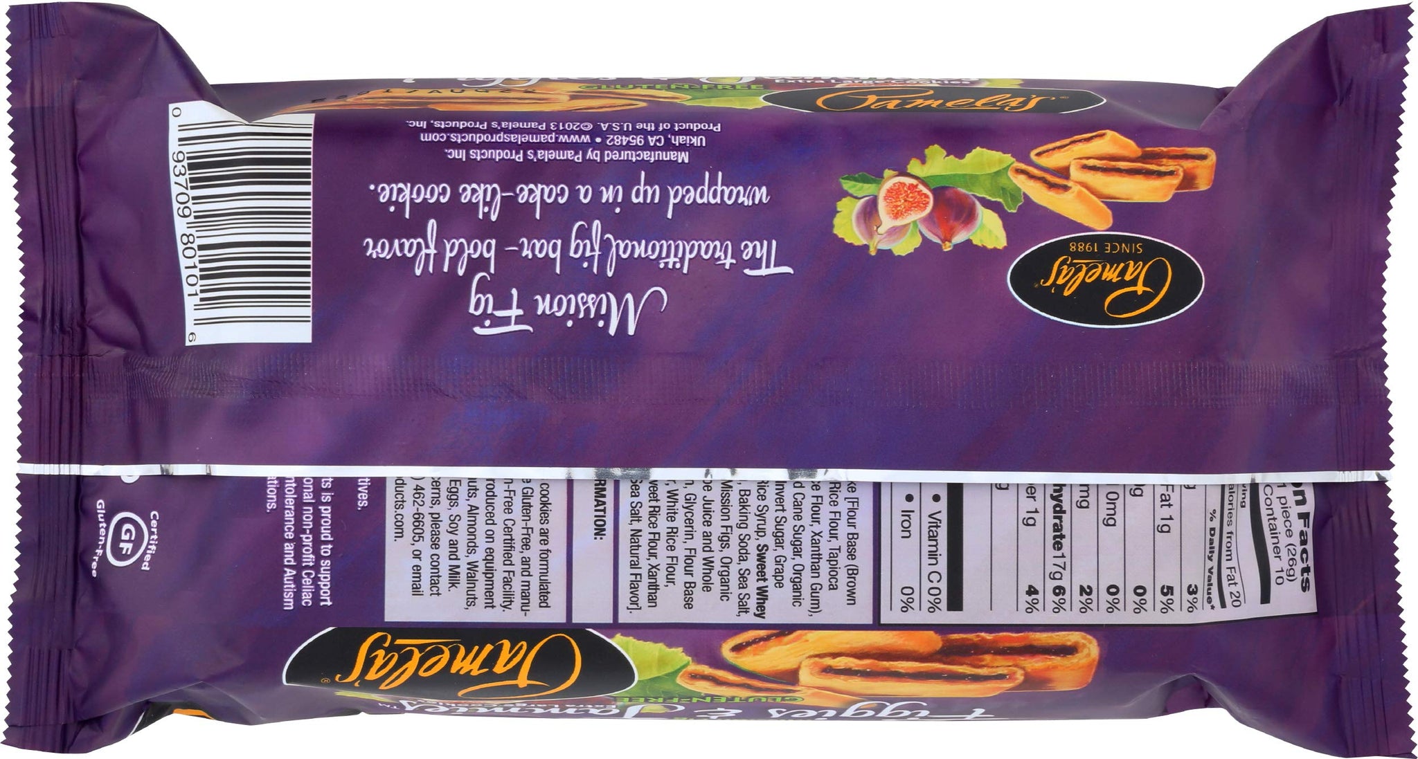 Pamela's Products Figgie and Jammie Cookies, Mission Fig, 9 Ounce