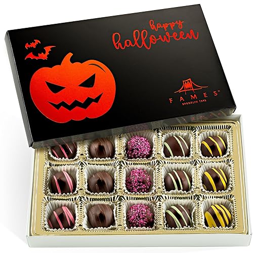 Fames Chocolates Happy Halloween Candy Gift Box - Vegan Candy Assortment of Fancy Assorted Chocolates