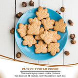 Turkey Hill Sugarbush 100% Pure Canadian Premium Maple Syrup Cream Filled Cookies - All-Natural Maple Leaf Shape Delicious Cookies, (2 Pack, Cream