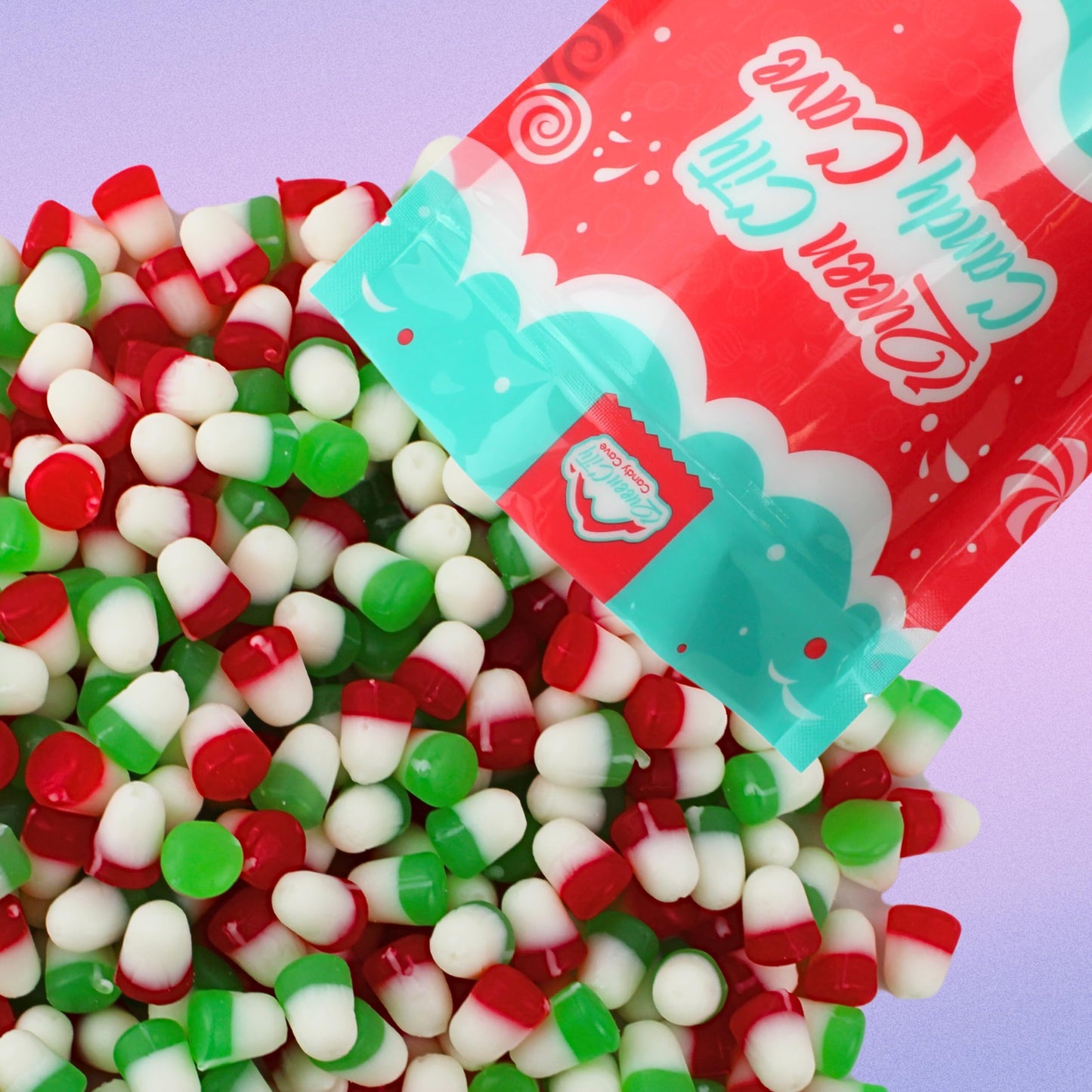 Holiday JuJu Drops - Festive Christmas Gummies, Cherry and Lime Flavored Christmas Shaped Candy Bells - Red, White, and Green JuJu Jelly Candies (1