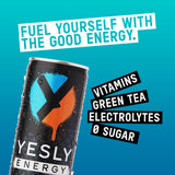 Yesly Energy Drink, Variety Pack, Naturally Flavored Sparkling Energy Drink With Electrolytes, Magnesium, Potassium, Vitamin C, B6 & B12, Natural