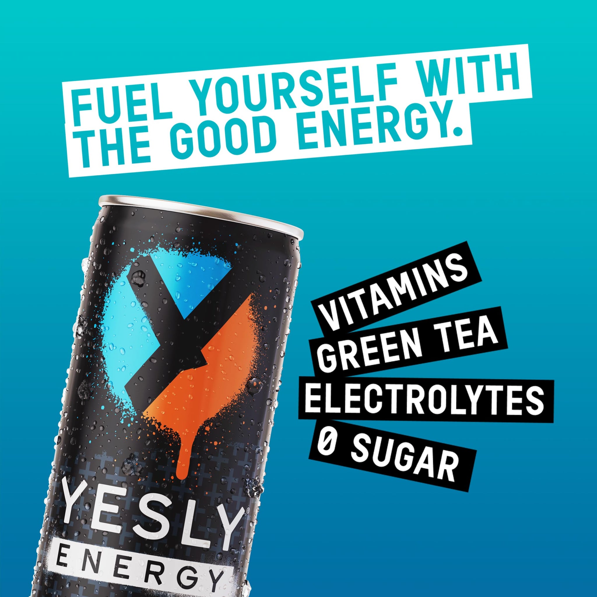 Yesly Energy Drink, Variety Pack, Naturally Flavored Sparkling Energy Drink With Electrolytes, Magnesium, Potassium, Vitamin C, B6 & B12, Natural