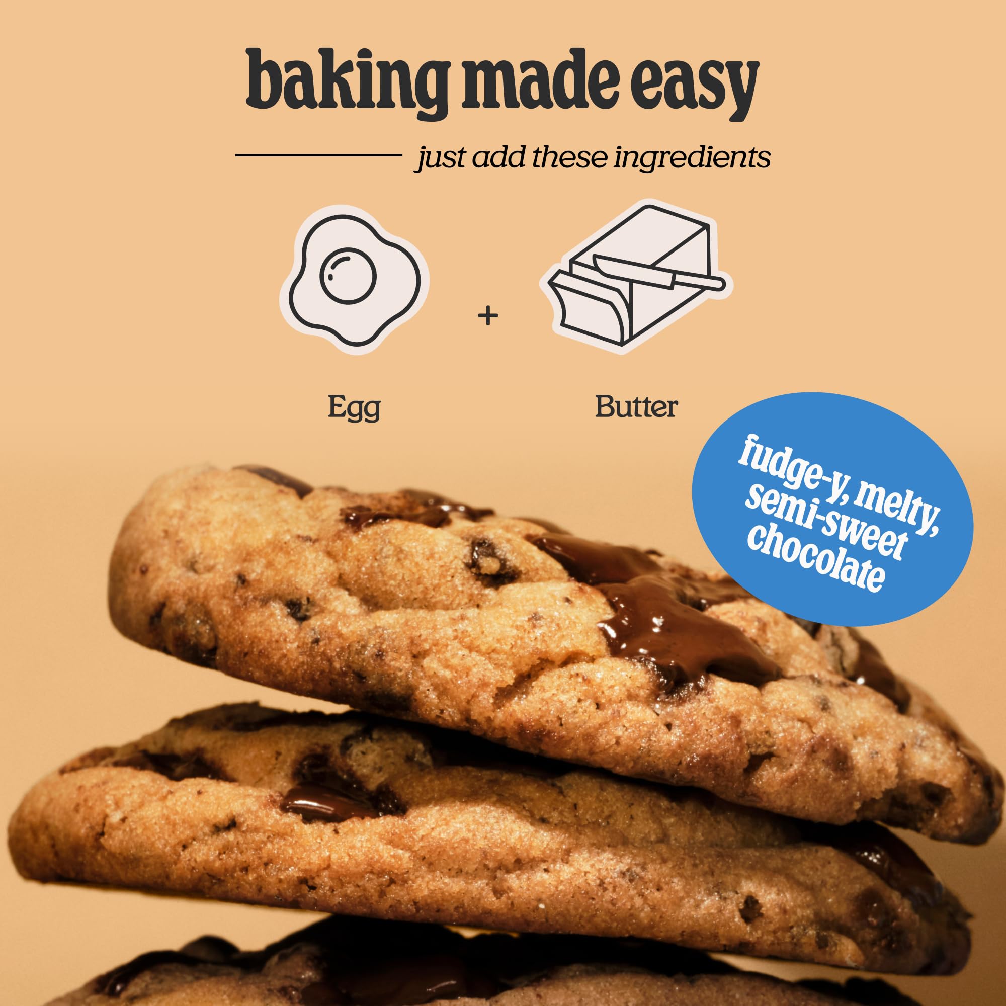 Cravings by Chrissy Teigen Chocolate Chip Cookie Mix - Makes 12 4-inch Cookies, Includes Chocolate Chunks, Easy Cookie Mix (Pack of 3)