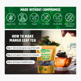 Mango Leaf Tea, 30 Tea Bags, Supports Overall Wellness, Fresh Shadow Dried Leaves (Pack of 1)