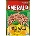 Emerald Nuts Honey Glazed Almonds (1-Pack), 5.5oz Resealable Bag, Kosher Dairy Certified, Non-GMO, Contains No Artificial Preservatives, Flavors or