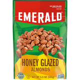 Emerald Nuts Honey Glazed Almonds (1-Pack), 5.5oz Resealable Bag, Kosher Dairy Certified, Non-GMO, Contains No Artificial Preservatives, Flavors or