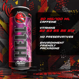 HELL BLACK CHERRY Energy Drink | +20% More Caffeine | Vitamins B2, B3, B6, B12, C & D | No Preservatives | Environmentally Friendly Packaging | 12 x