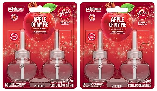 Glade Plugins Scented Oil Refills - Apple of My Pie - Holiday Collection 2020-2 Count Oil Refills Per Package - Pack of 2 Packages