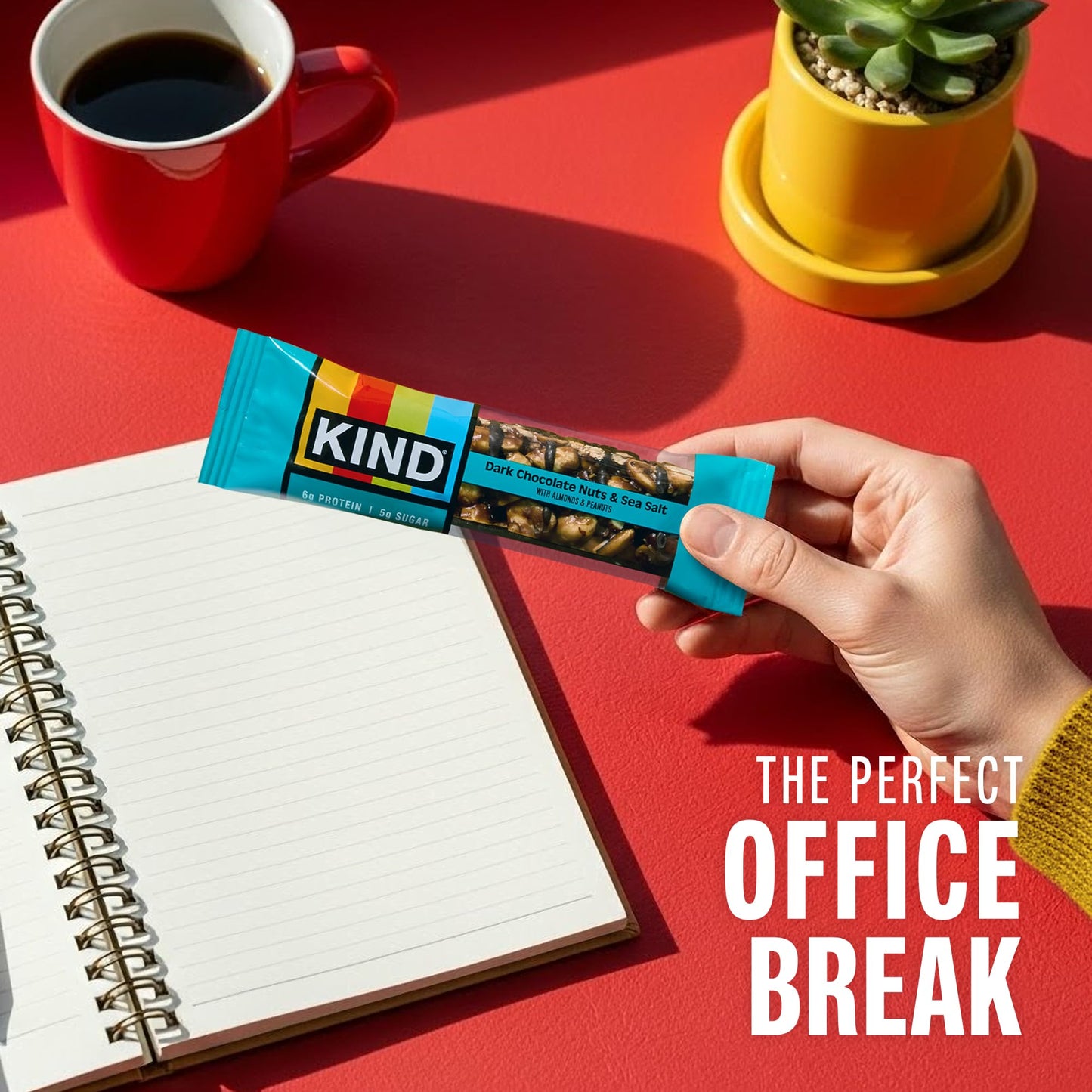 KIND Healthy Snacks Bars, Dark Chocolate Nuts & Sea Salt, Gluten Free, Low Sugar, High Fiber Snacks, 6g Protein, 24 Count