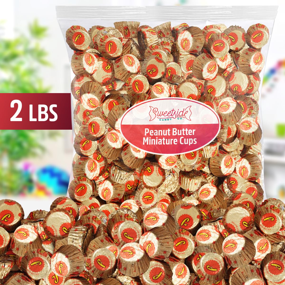 Peanut Butter Miniature Cups, 2lb Pack of Peanut Butter Cups Bulk, Perfect ReesCups for Stocking, Dessert Toppings, Party Favors and Gift Baskets