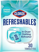 Clorox Refreshables In Dryer Clothing Refresher, Spring Fresh, 30 Towelettes
