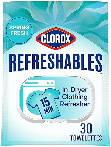 Clorox Refreshables In Dryer Clothing Refresher, Spring Fresh, 30 Towelettes