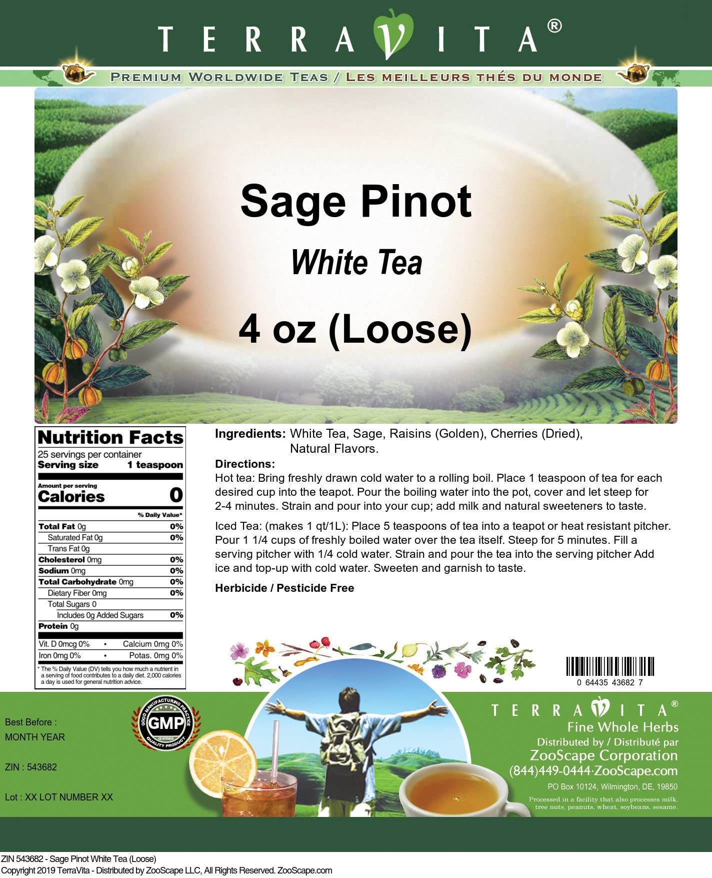 Sage Pinot White Tea (Loose) (4 oz, ZIN: 543682)