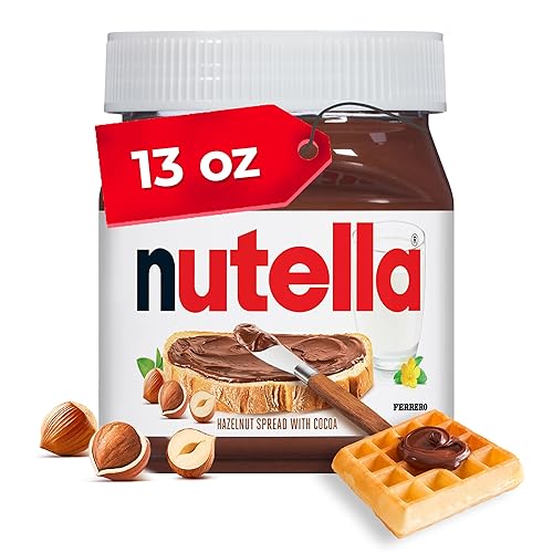 Nutella Hazelnut Spread with Cocoa for Breakfast, 13 oz Jar