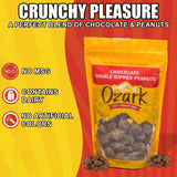 OZARK NUT ROASTERS, Double Dipped Chocolate Peanuts, Flavored Snack Nuts, World-Class Gourmet Candied Peanuts, Resealable Pack (16 oz)
