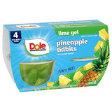 Dole Fruit Bowls Pineapple in Lime Flavored Gel Snacks, 4.3oz 4 Total Cups, Gluten & Dairy Free, Bulk Lunch Snacks for Kids & Adults