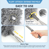 ZZ LAZYCOTTAGE Microfiber Feather Duster for High Reach, Lightweight Ceiling Fan Cleaner, 91.5" Telescopic Pole, Cobweb Duster with Extension Pole