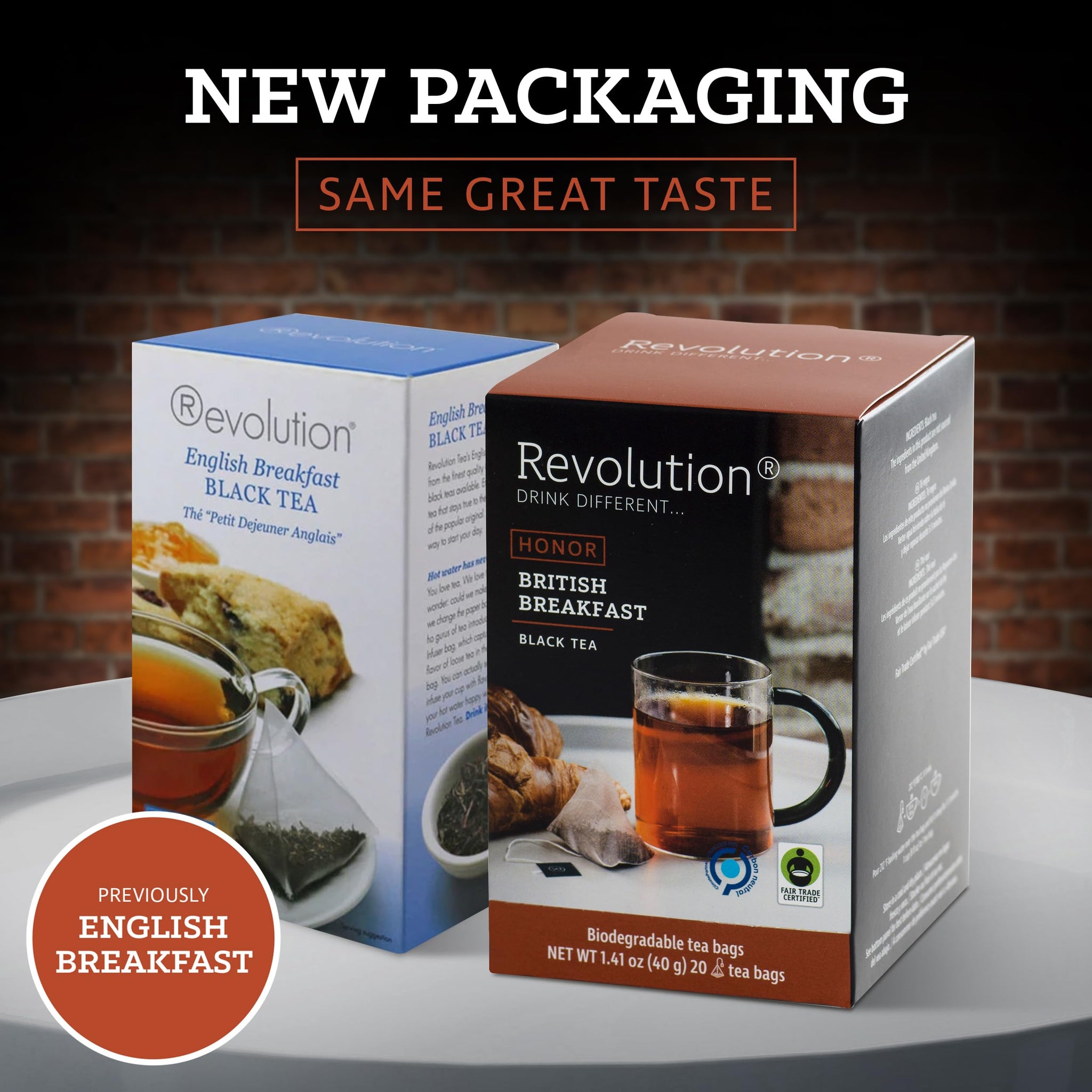 REVOLUTION TEA® English Breakfast Tea [THE ORIGINAL] - British Breakfast - Premium Full Leaf Tea - Biodegradable Infuser Tea Bags - Black Tea - 20