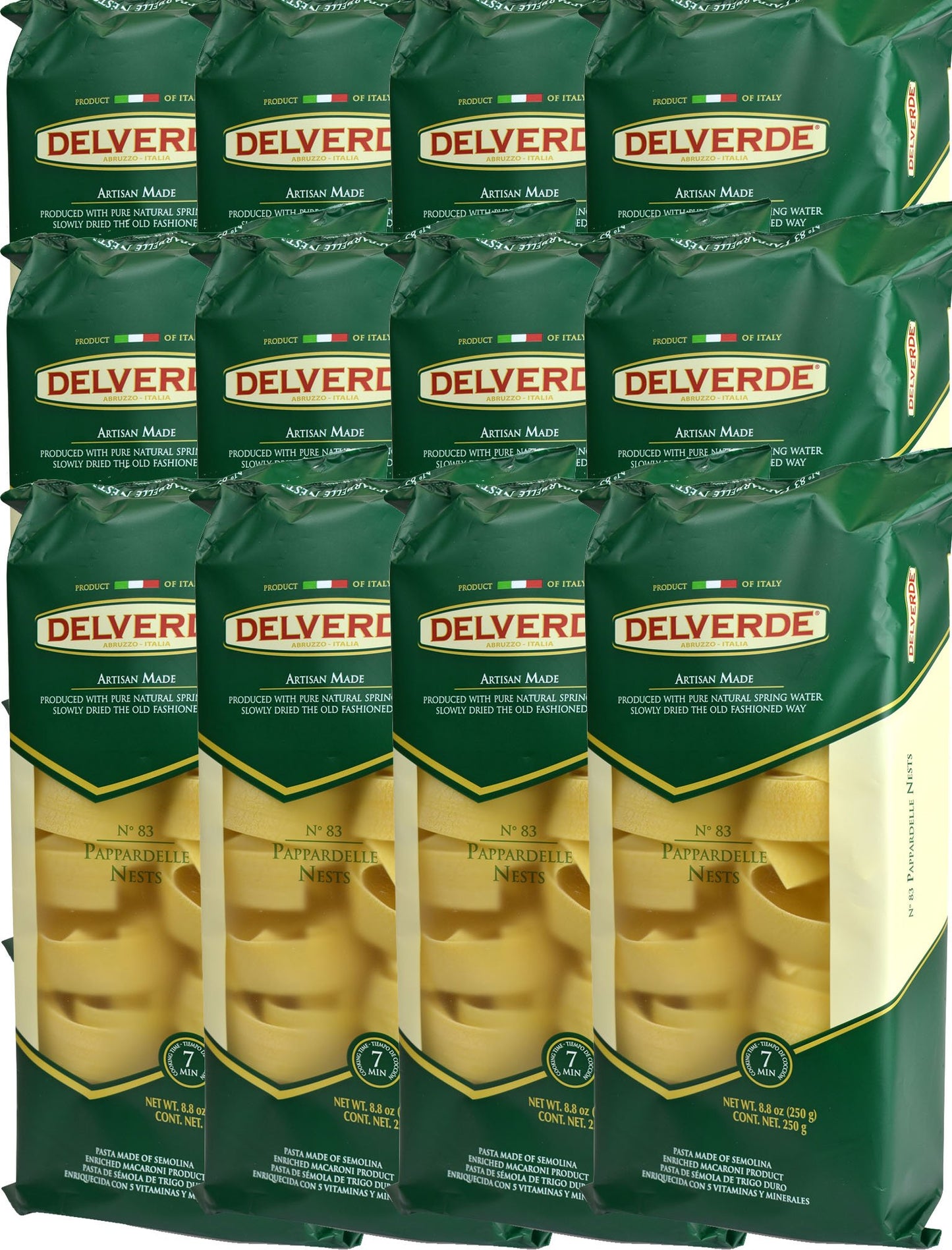 Delverde Artisan Made Pappardelle Nests Certified Kosher 8.8oz 12 pack