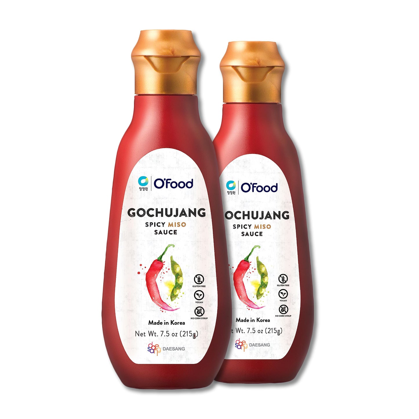 Gochujang Korean Chili Sauce [7.5 oz | Pack of 2] [Spicy Miso] - Medium Hot Squeeze Bottle | Korean Hot Pepper Paste Sauce for Bibimbap, Tteokbokki