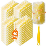 Senowi 40 Count 360° Heavy Duty 2 Sided Duster Refills Compatible with Swiffer, Large Size-Extra Thick Disposable Electrostatic Feather Duster Refill
