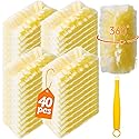Senowi 40 Count 360° Heavy Duty 2 Sided Duster Refills Compatible with Swiffer, Large Size-Extra Thick Disposable Electrostatic Feather Duster Refill