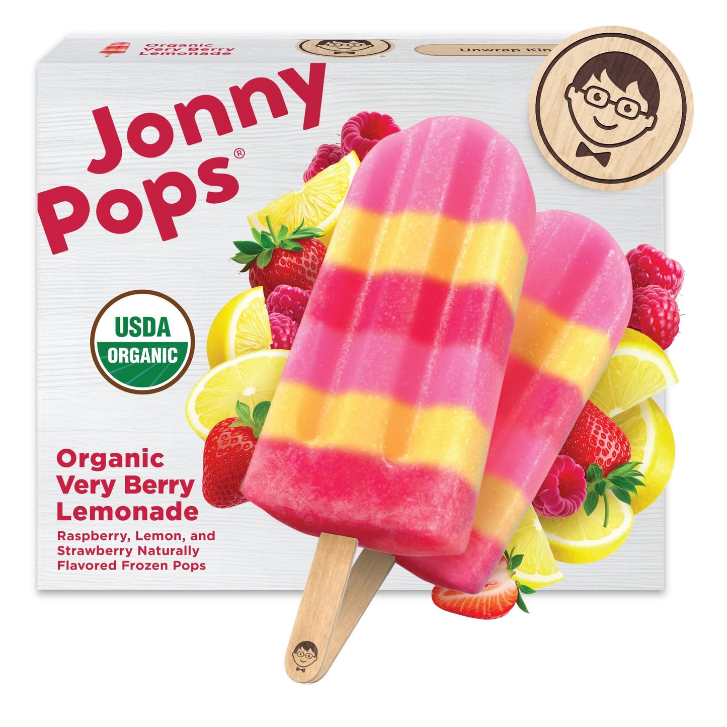JonnyPops Organic Very Berry Lemonade Frozen Pops 8ct