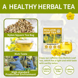 60 Handmade Mullein Tea Bags,100% Pure and Natural Mullein Leaf Tea, No Sugar/Caffeine/Additives, Support Lung Health & Respiratory Wellness