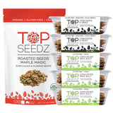 Top Seedz Deluxe Organic Gluten Free Vegan Crackers and Roasted Seeds Bundle | 1 Pouch of Maple Magic Roasted Seeds | 3 Packs of Sea Salt Crackers | 2