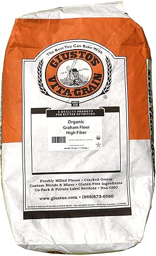 Giusto's Organic 100% Whole Wheat Graham Flour, 25 lb.