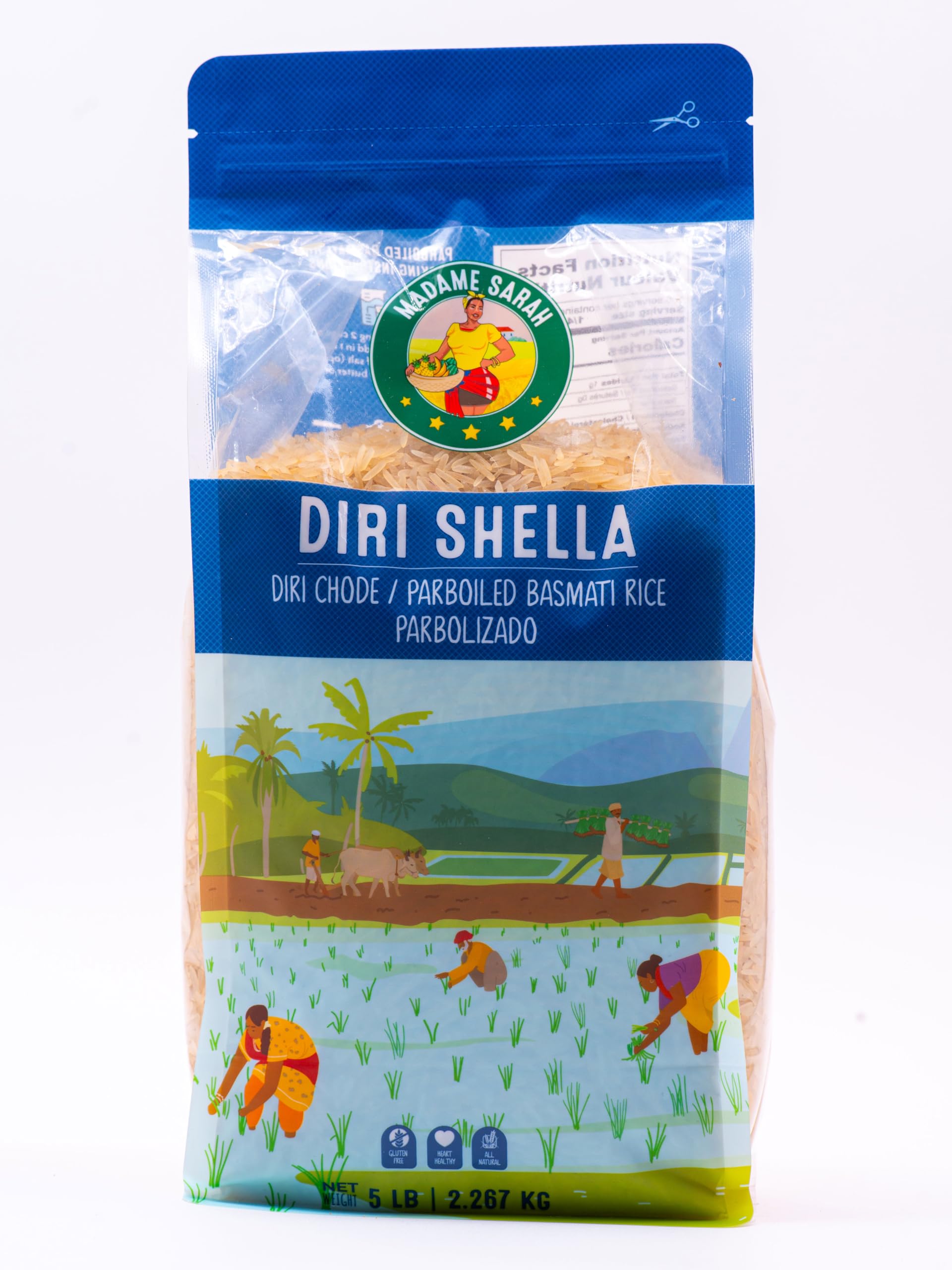 Madame Sarah Diri Shella - Haitian Parboiled Rice (Diri Chodé/Parboiled Basmati/Arroz Parbolizado)
