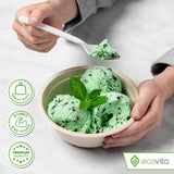 Ecovita 100% Compostable Paper Bowls [12 oz.] - 150 Disposable Bowls Eco Friendly Sturdy Tree Free Liquid and Heat Resistant Alternative to Plastic or