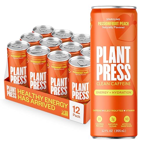 Plant Press - Organic Energy Drink, 100 mg Caffeine Clean Coffee Alternative, Full Range of Vitamins, Electrolytes, No Sugar Alcohols, No